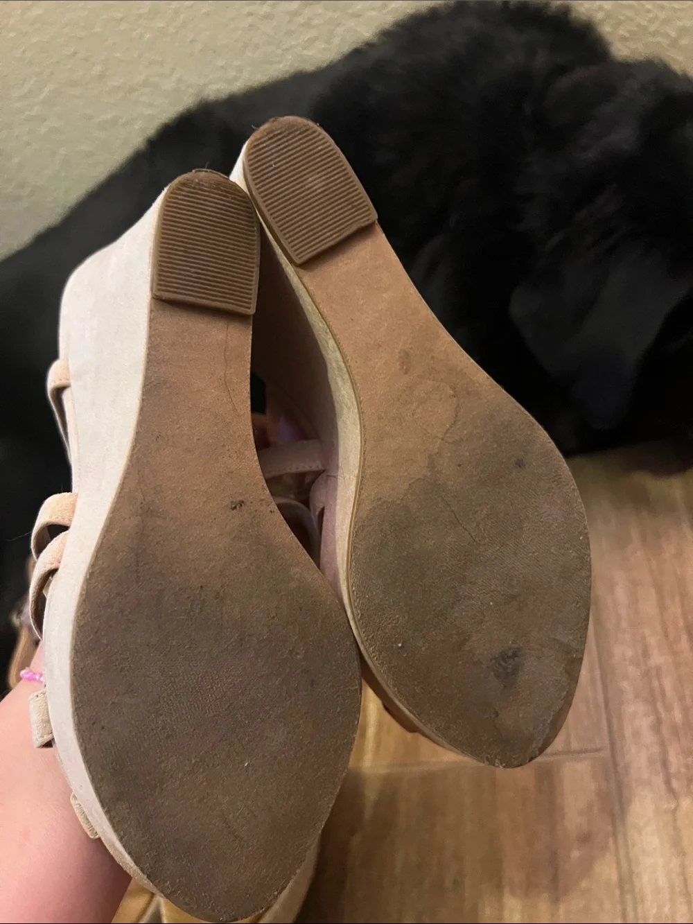 Lot of 2 pairs 7.5 women’s wedges brown nude Vicki-Vicki BP